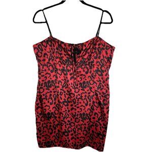 Lulu’s‎ Y2K Slip Dress Size XL Satin Animal Print Red NWT